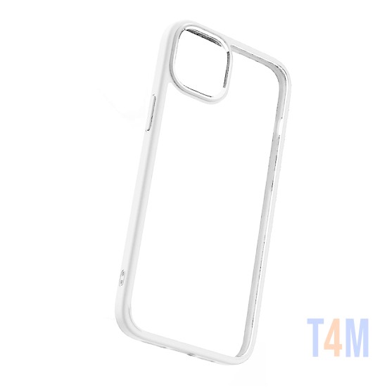 Silicone Case with Transparent Body for Apple iPhone 15 White